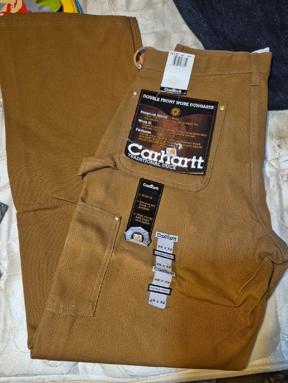 New Carhartt Men's Chap Style Double-Front Cargo Pants - Brown Traditional duck